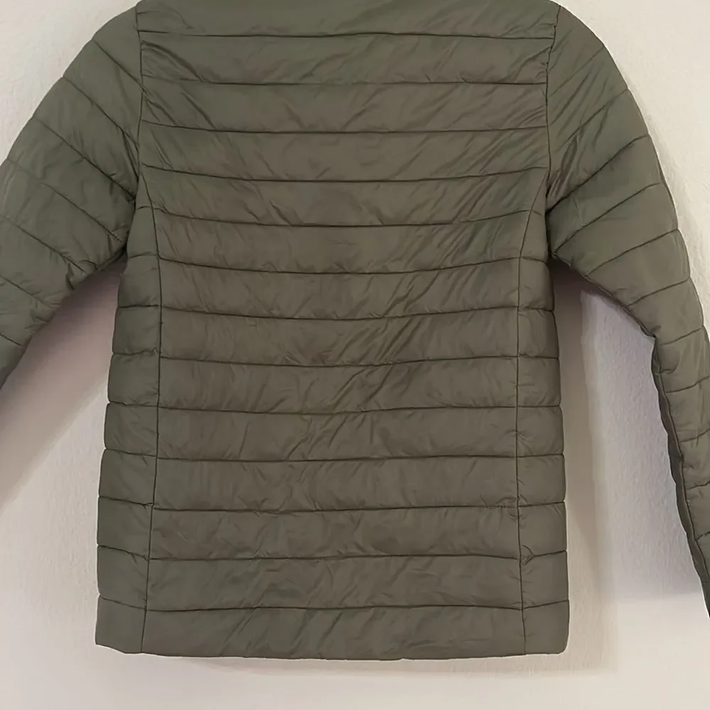 Lands End Kids Olive Green Puffer Winter windbreaker Jacket Youth Small/ 8